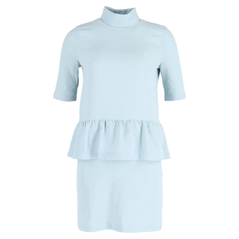 Women's Tiered DressesGanni Ruffled Clark Dress in Light Blue Polyester