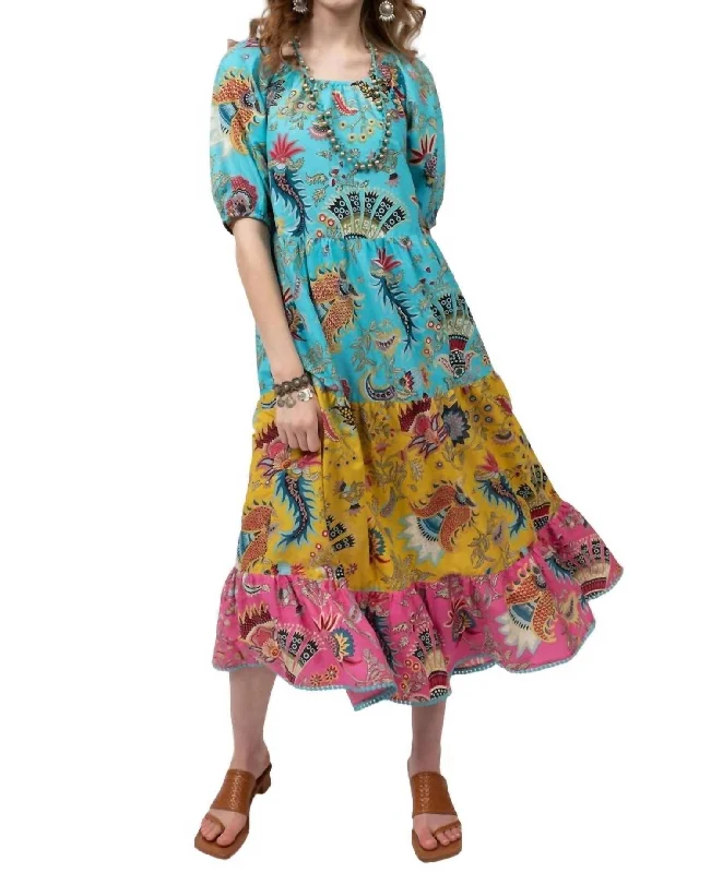 Women's Flared DressesHot Tropics Dress In Blue Multi