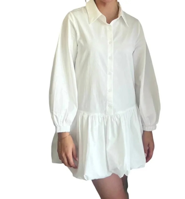 Women's Ruffled DressesImpress Poplin Dress In White