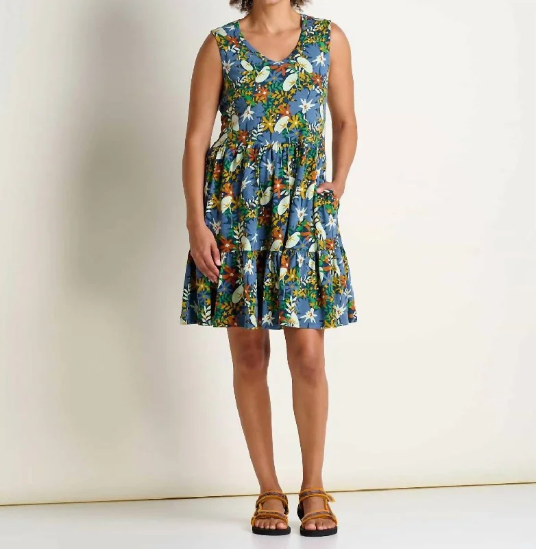 Women's Strapless DressesMarley Tiered Sleeveless Dress In Midnight Floral Print