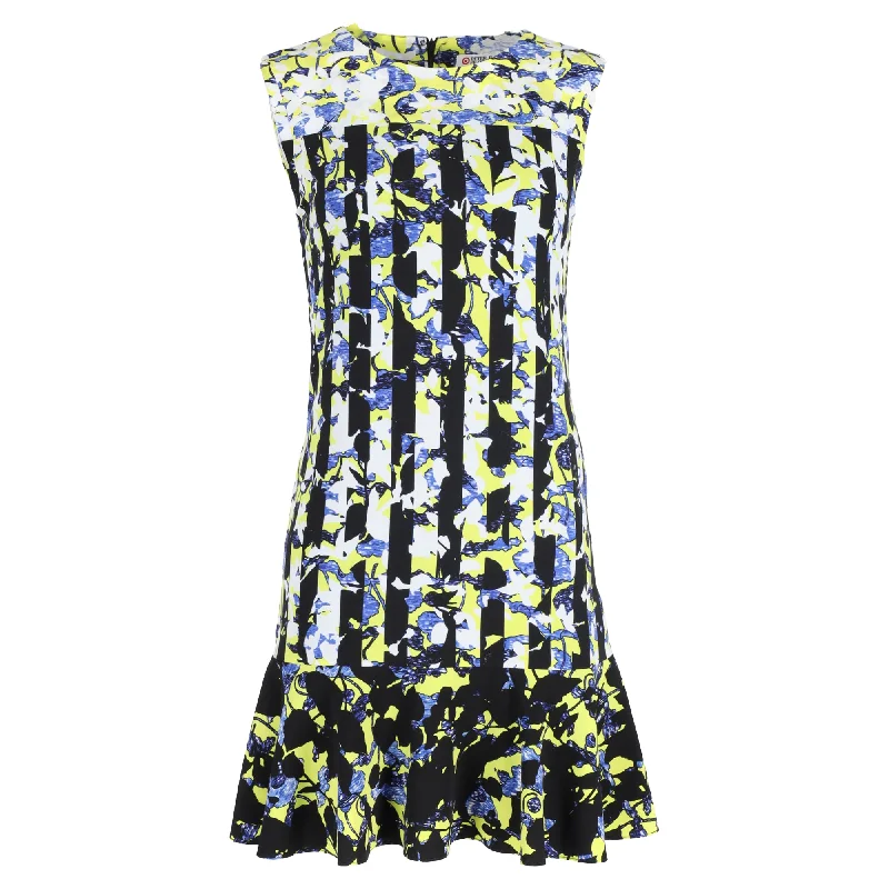 Women's V-Back DressesPeter Pilotto x Target Shift Dress in Blue and Yellow Floral Polyester