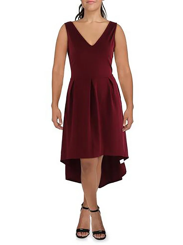 Women's Pleated DressesPlus Womens Knit Sleeveless Fit & Flare Dress