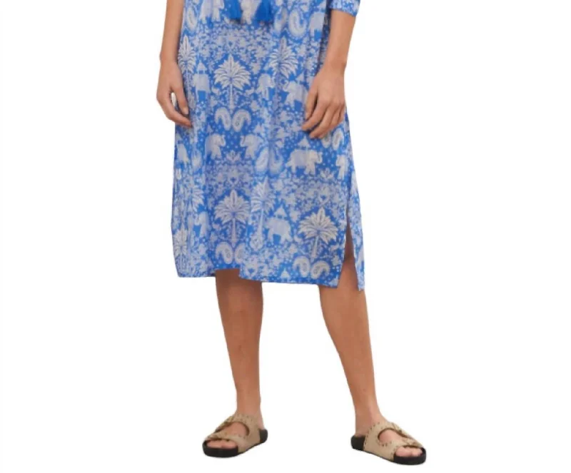 Women's Collarless DressesRahma Woven Dress In Blue