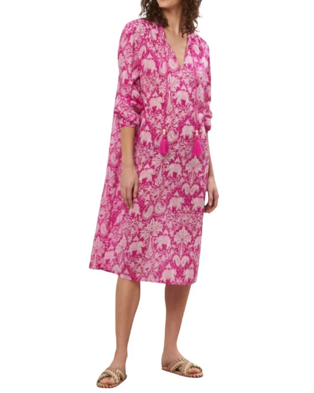 Women's Square-Back DressesRahma Woven Dress In Pink