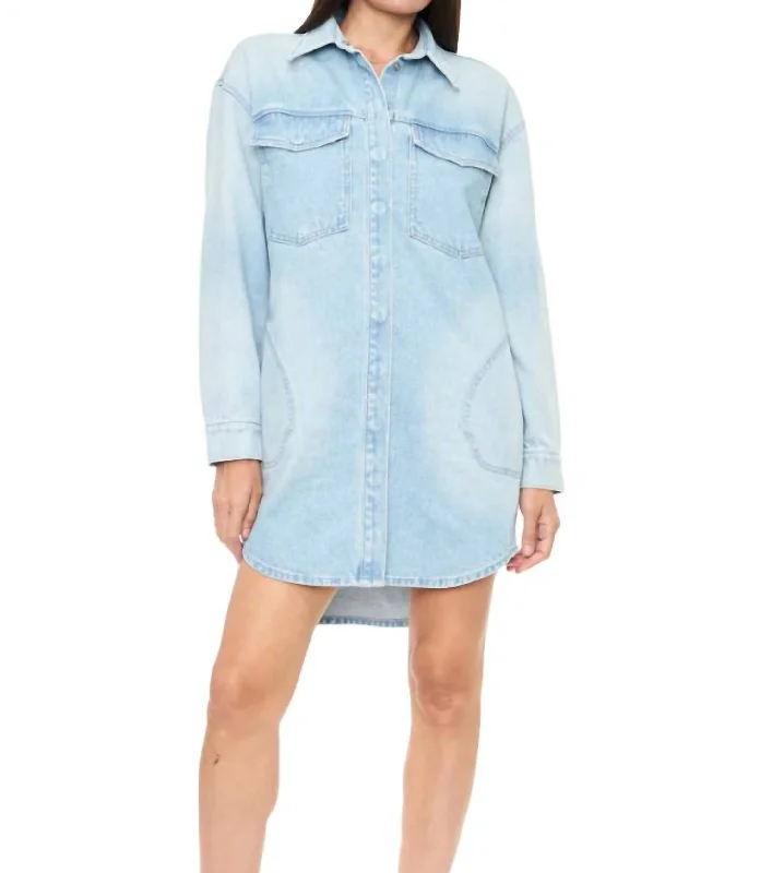 Women's Notched Collar DressesRumor Shirtdress In Channel