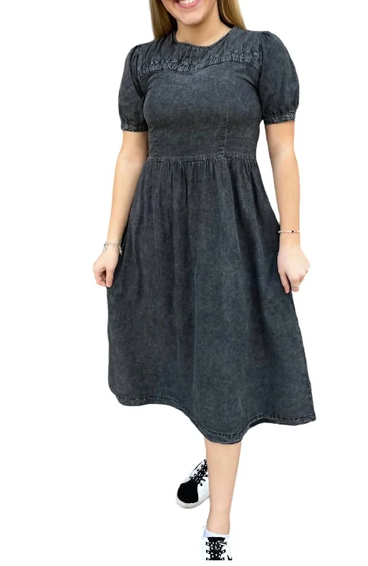 Women's Halter DressesRumspringa Denim Dress In Charcoal