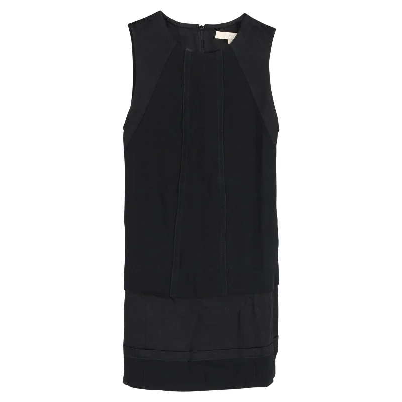 Women's Shirt Collar DressesVanessa Bruno Patchwork Sleeveless Dress in Black Cotton