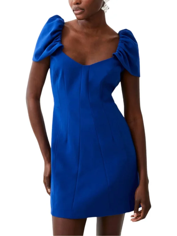 Women's Keyhole-Neck DressesWhisper Gathered Sleeve Dress In Cobalt