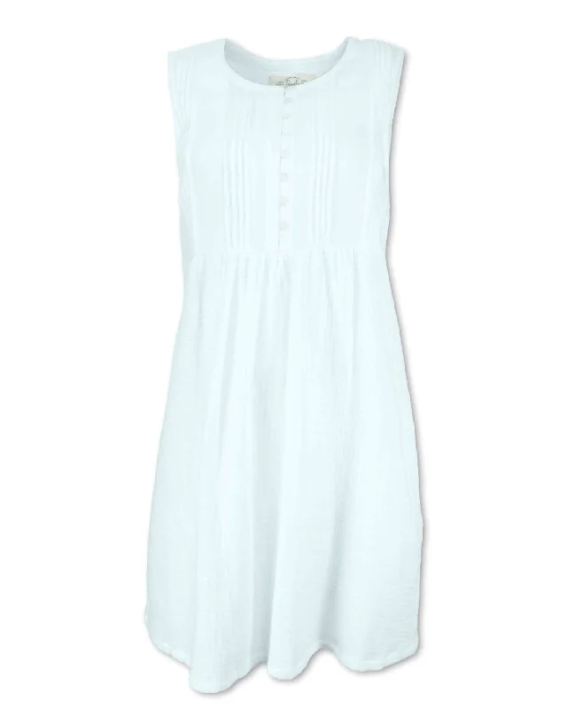 Women's Narrow Collar DressesWomen's Gauze Dress In White