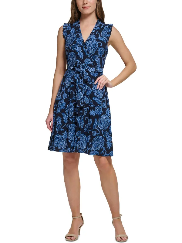 Women's U-Shaped-Neck DressesWomens Paisley Polyester Fit & Flare Dress