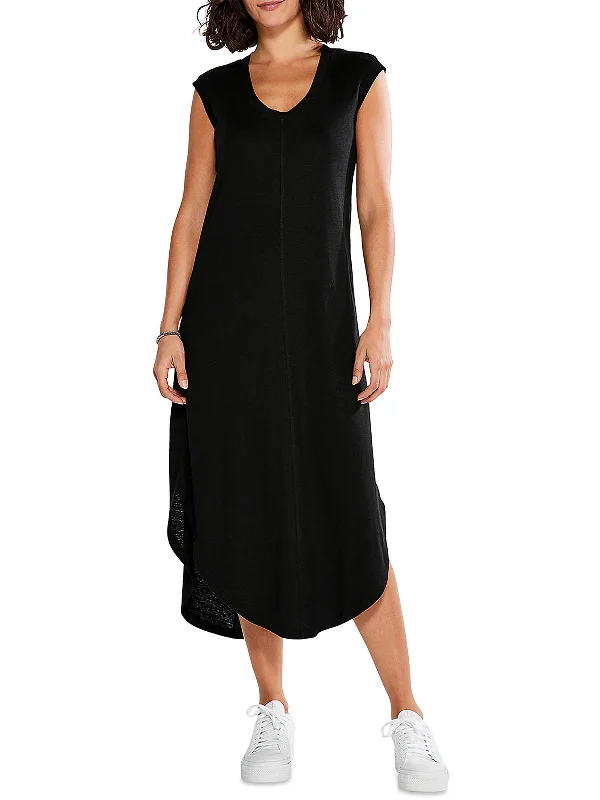 Women's V-Neck DressesWomens Scoop Neck Long T-Shirt Dress