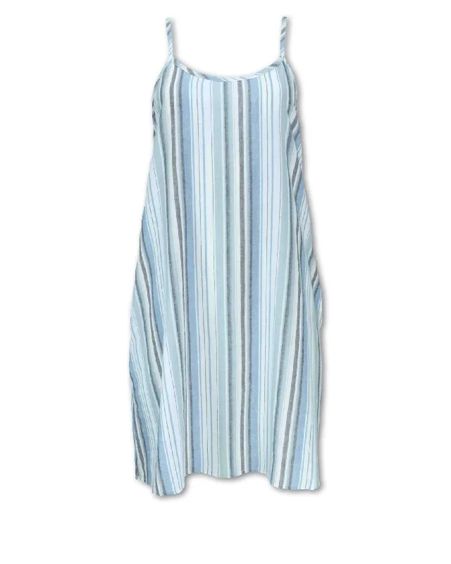 Women's Pleated DressesWomen's Striped Slip Dress In Blue