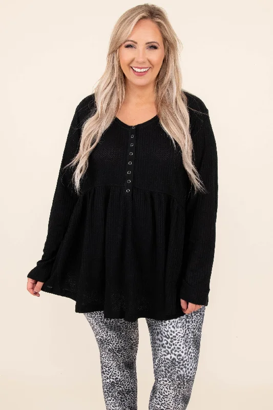 Women's Blouse with Shawl CollarDon’t Change A Thing Top, Black