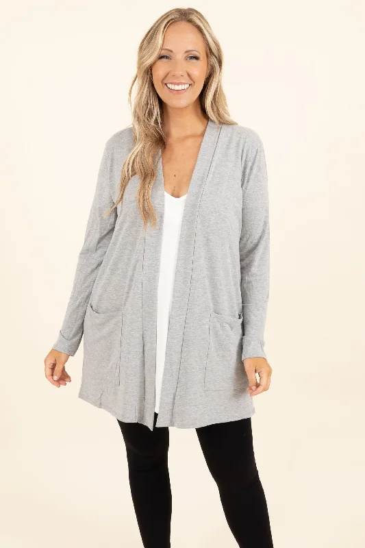 Women's Blouse with Narrow CollarKindness and Compassion Cardigan, Dark Heather Grey