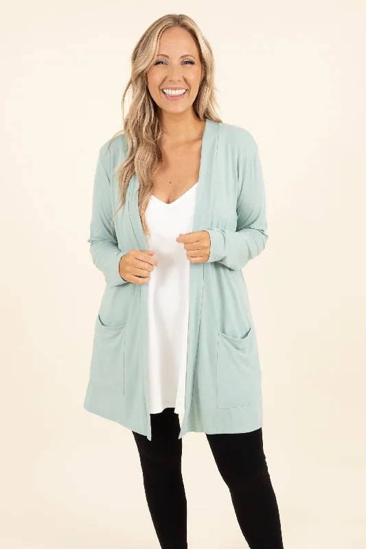 Women's Blouse with Mandarin CollarKindness and Compassion Cardigan, Dusty Green