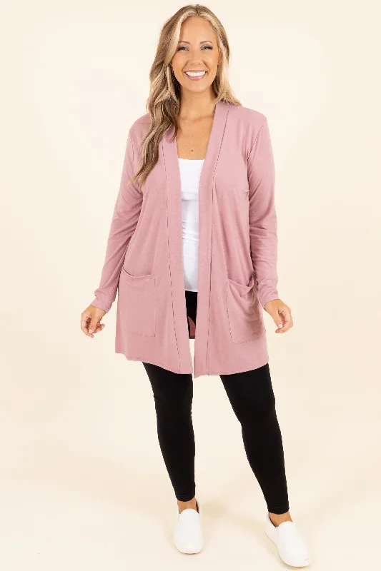 Women's Blouse with Shirt CollarKindness and Compassion Cardigan, Light Rose