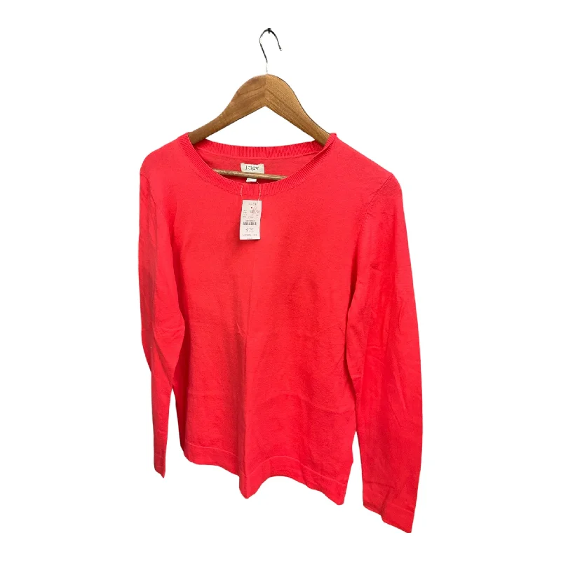 Women's Blouse with Sweetheart CollarTop Long Sleeve Basic By J. Crew In Orange, Size: L