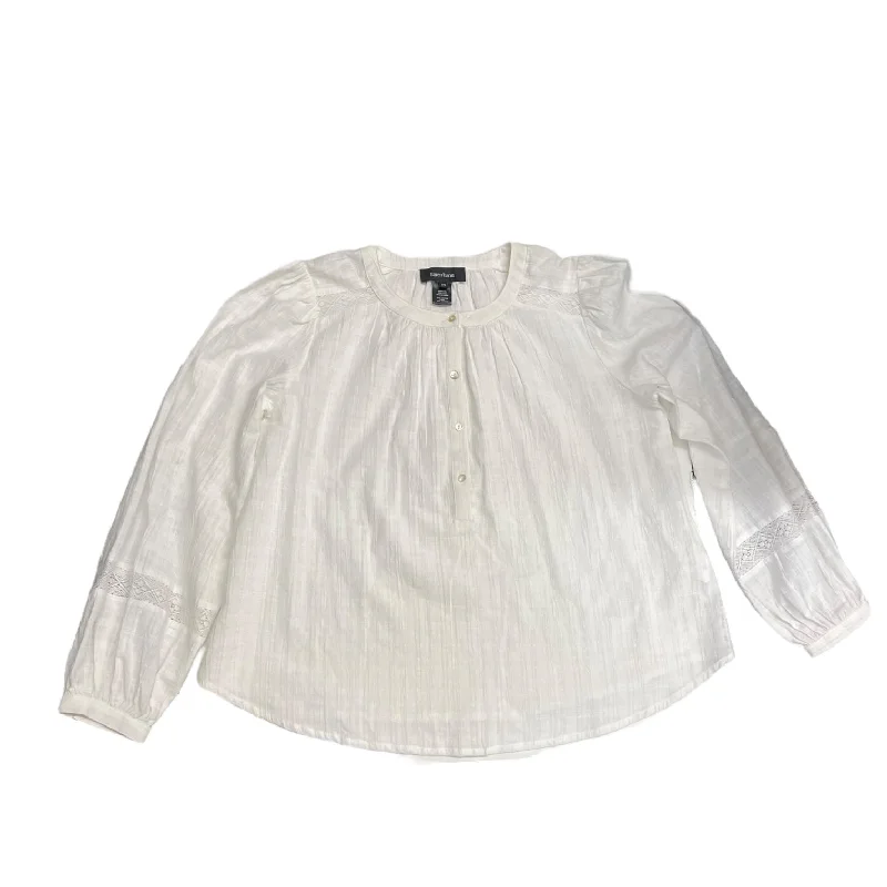 Women's Blouse with Boat CollarTop Long Sleeve Basic By Karen Kane In White, Size: Xs