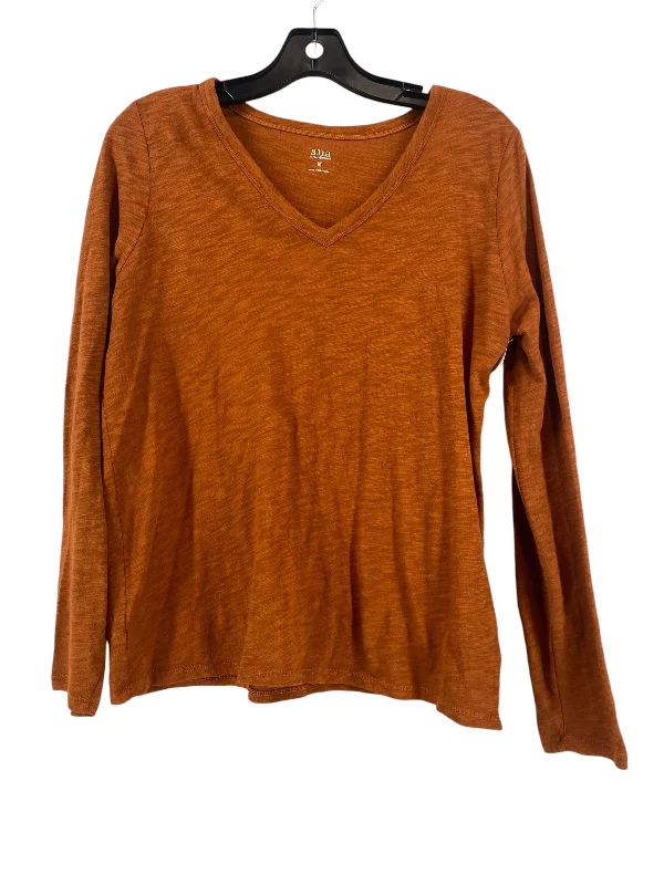 Women's Blouse for Casual WearTop Long Sleeve By Ana In Orange, Size: M