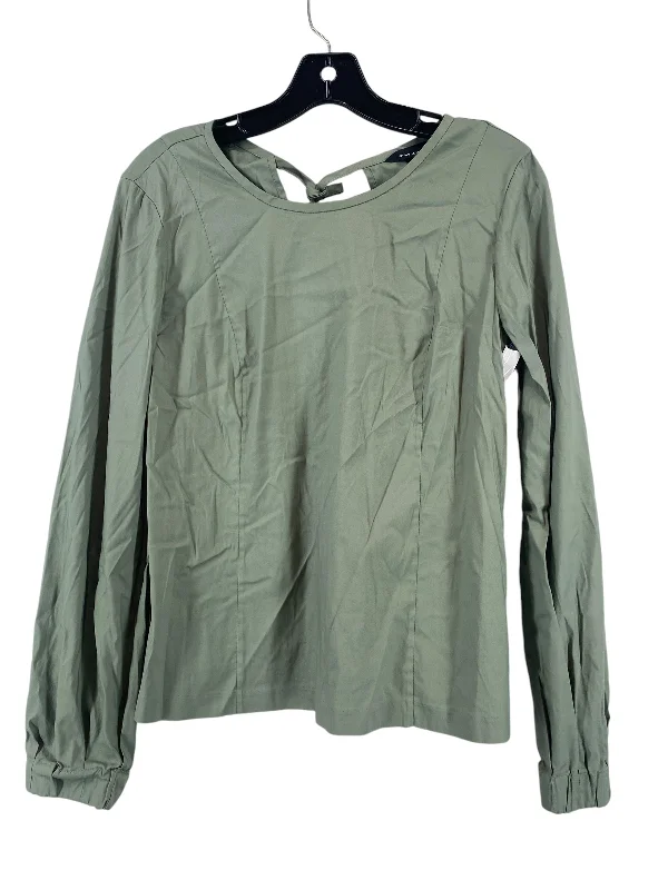 Women's Blouse with Peter Pan CollarTop Long Sleeve By Club Monaco In Green, Size: 6