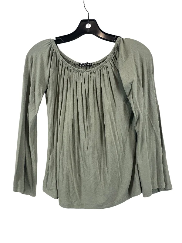 Women's Blouse with Shawl CollarTop Long Sleeve By Cotton On In Green, Size: Xs