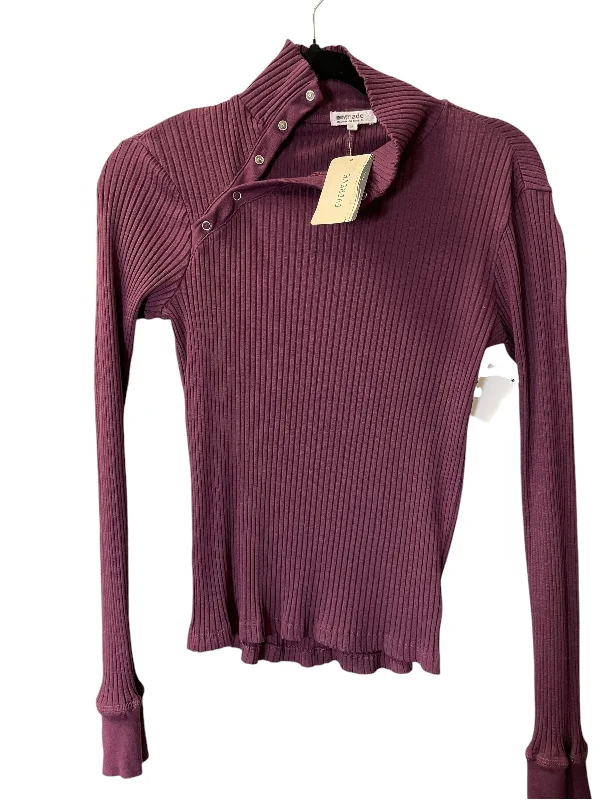 Women's Striped BlouseTop Long Sleeve By La Made In Purple, Size: S