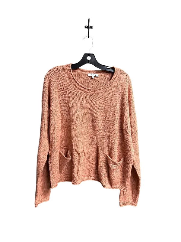 Women's Round-Neck BlouseTop Long Sleeve By Madewell In Coral, Size: Xl