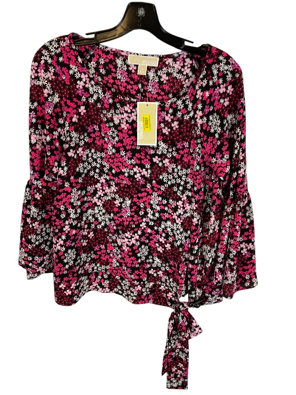 Women's Blouse with Mandarin CollarTop Long Sleeve By Michael By Michael Kors In Pink, Size: S