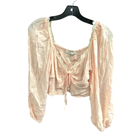 Women's Blouse with Long LengthTop Long Sleeve By O. VIANCA In Pink, Size: S