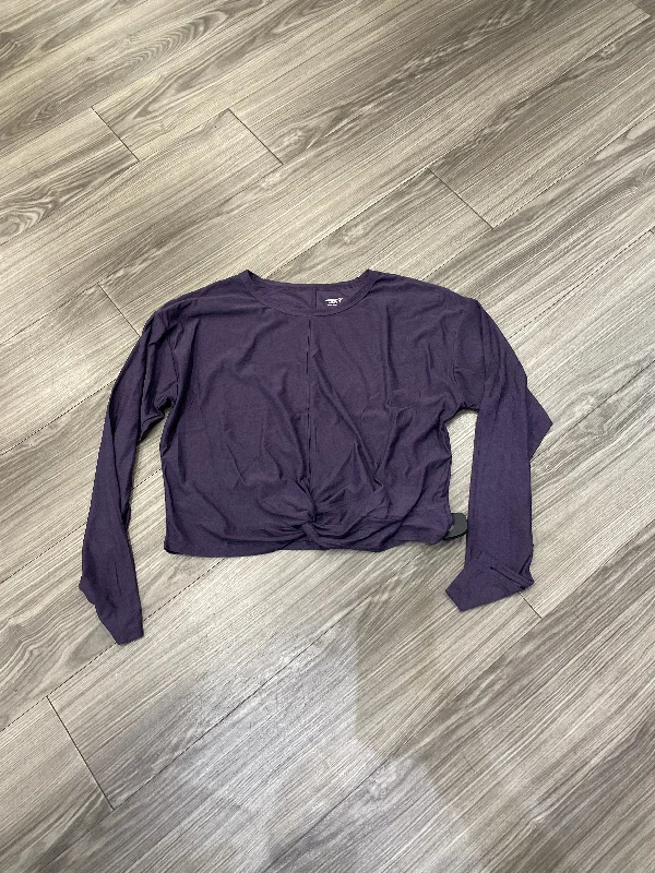 Women's Blouse with Narrow CollarTop Long Sleeve By Old Navy In Purple, Size: M