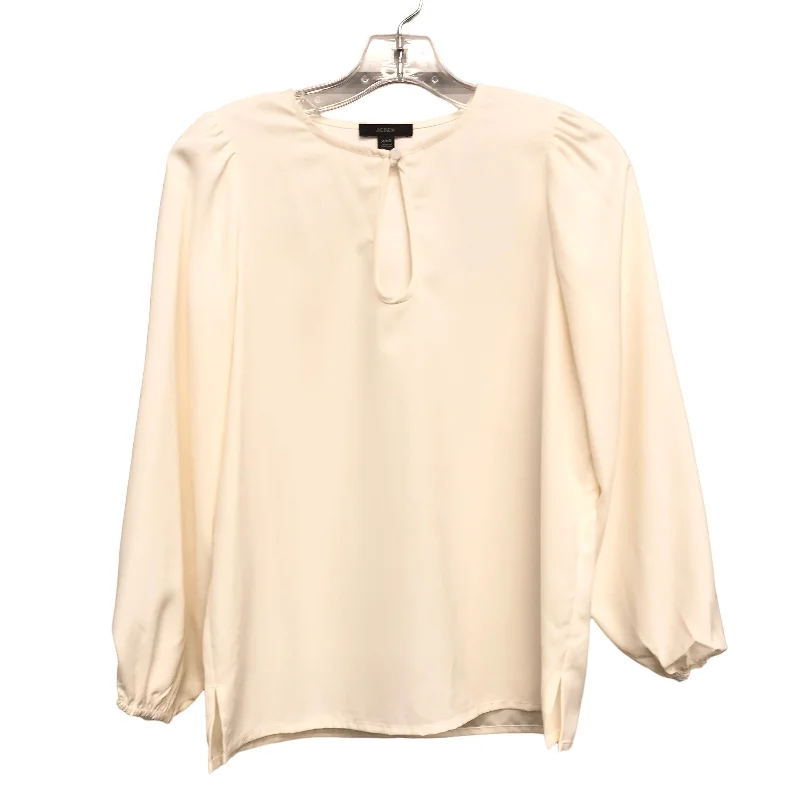 Women's Blouse with Mandarin CollarTOP LS By J. CREW In CREAM, Size:XXS