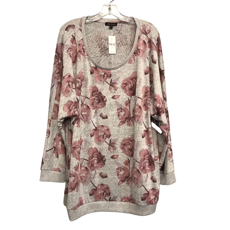 Women's Blouse with BeadsTop Ls By Lane Bryant In Floral Print, Size:4X